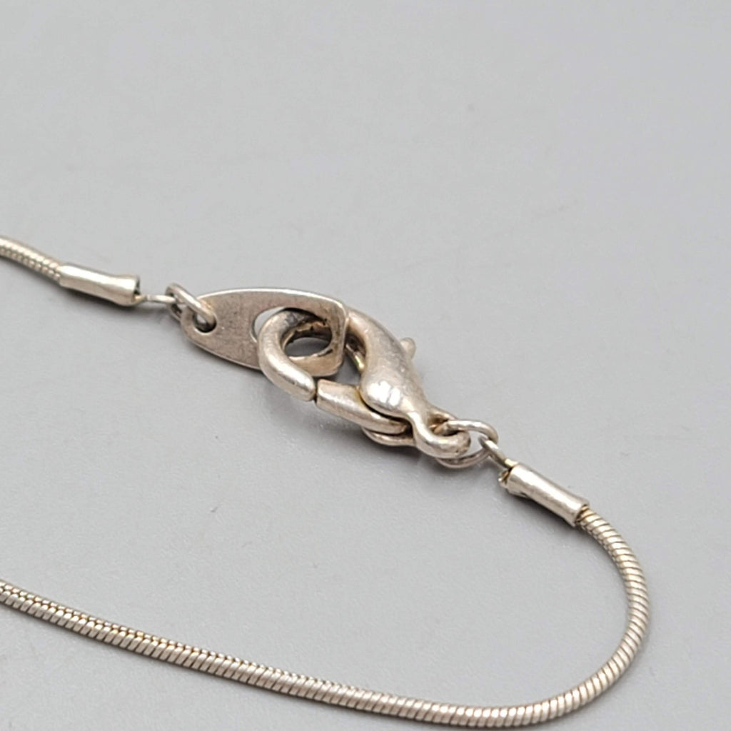 Faux Pearl Bead Station Necklace Silver tone 24 in