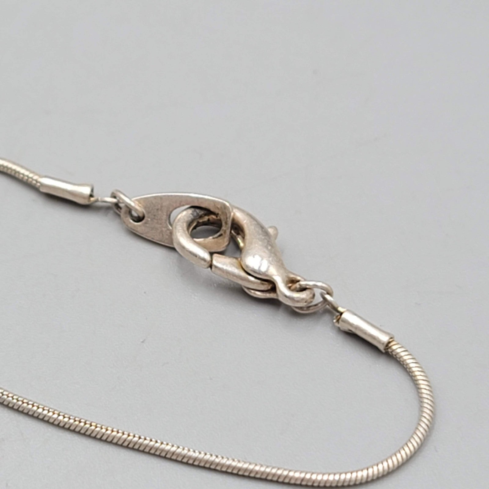 Faux Pearl Bead Station Necklace Silver tone 24 in