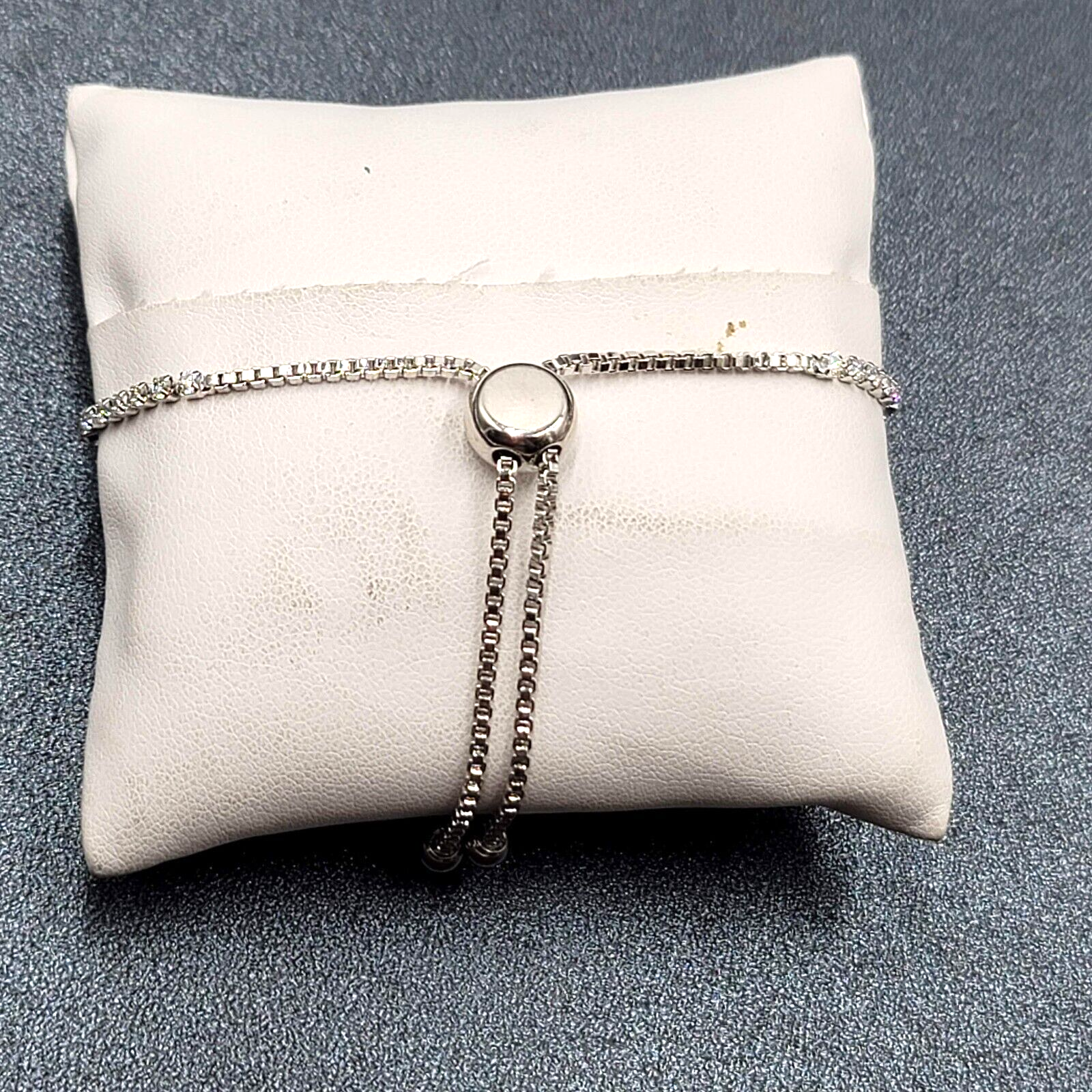 Monogram Initial Bracelet Bracelet Letter M Silver tone Crystal Studded Bolo