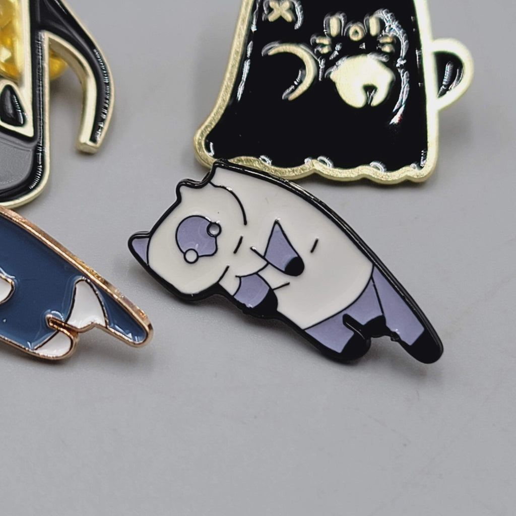 Lot of 7 Cat Theme Enamel Lapel Hat Pin Kitty Cats
