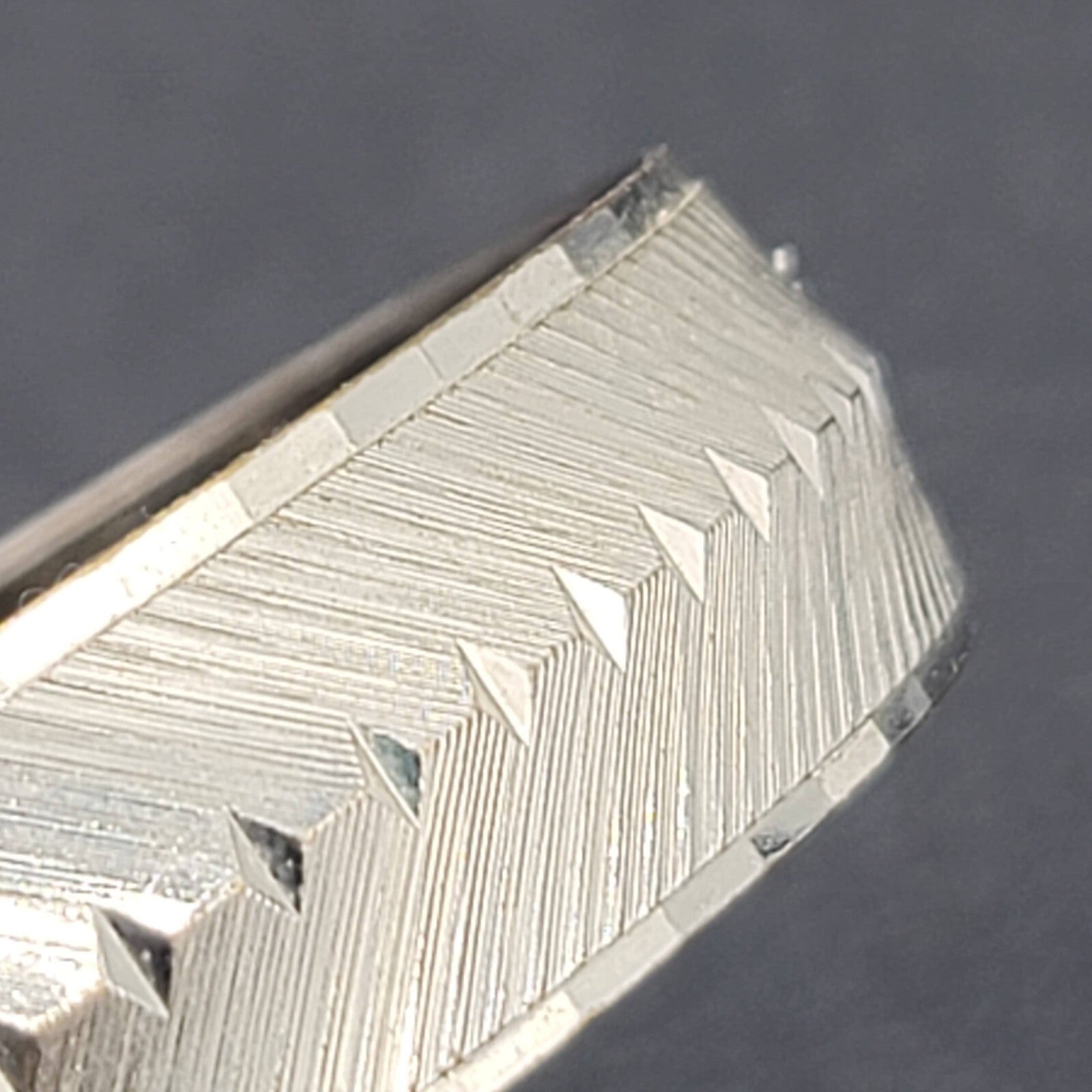 Vintage Monet Bangle Bracelet Silver tone Etched Design 7 3/4" x 1/2" Wide