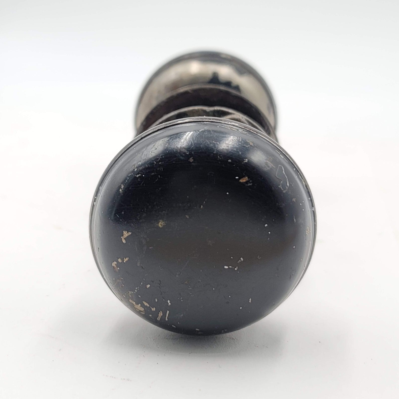 Vintage Steel Door Knobs Handles Set with Spindle and Rosettes Painted Black