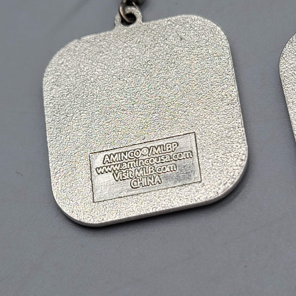 Colorado Rockies Pierced Earrings Baseball Silver tone Dangle 1 1/8"
