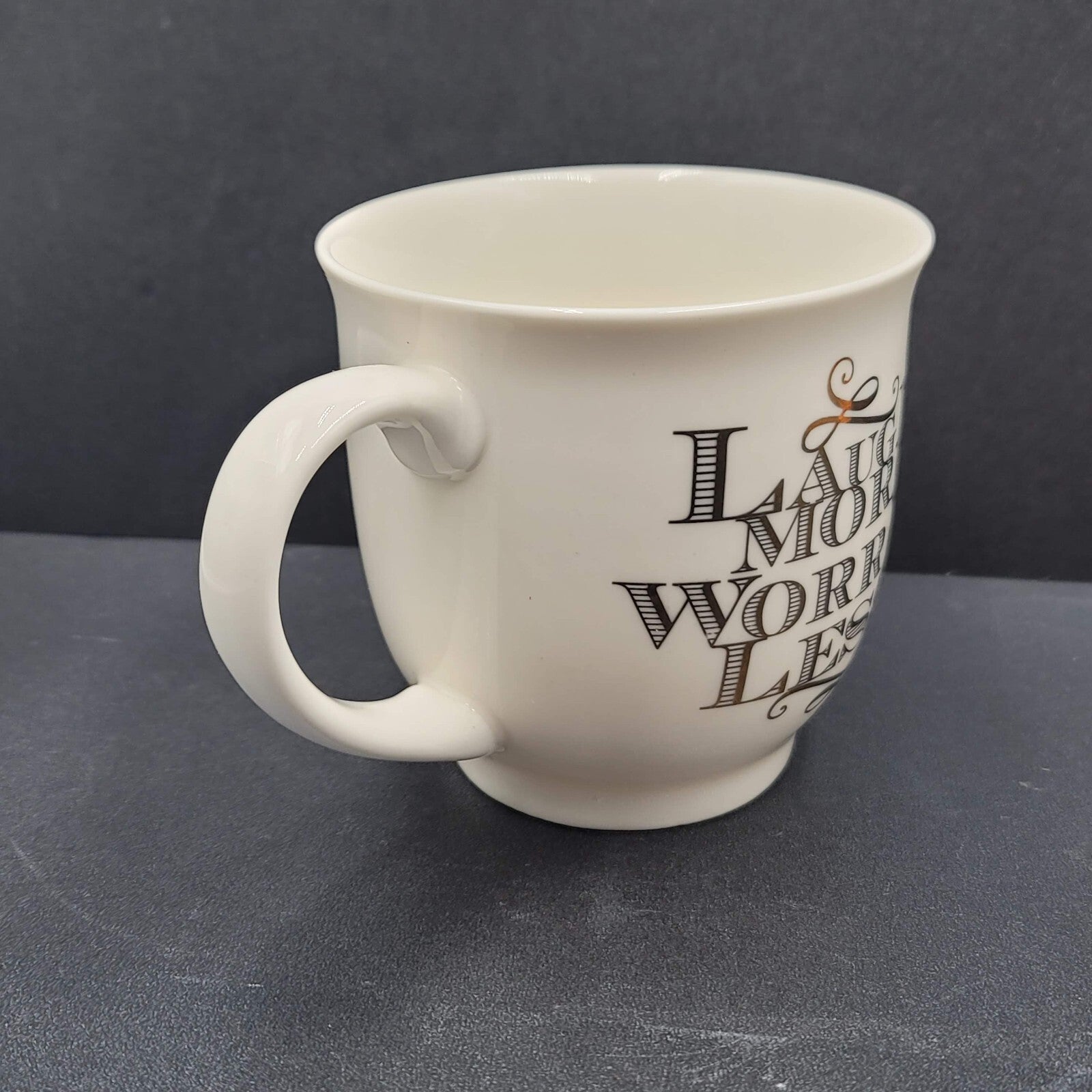 Sheffield Home Ceramic Coffee Mug Yea Cup LAUGH MORE WORRY LESS