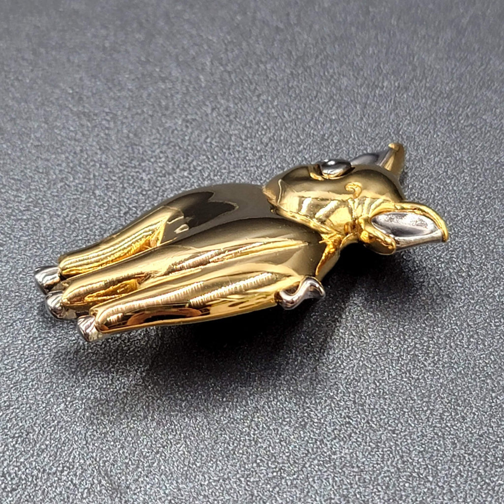 LC Brooch Liz Claiborne PIG Silver and tone Signed Pin 2"