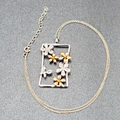 Sterling Silver Flower Crystal Gold Plated Pendant Necklace 16"-18"
