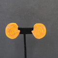 Vintage Clip on Earrings Real Wood Statement Drop 1.25"
