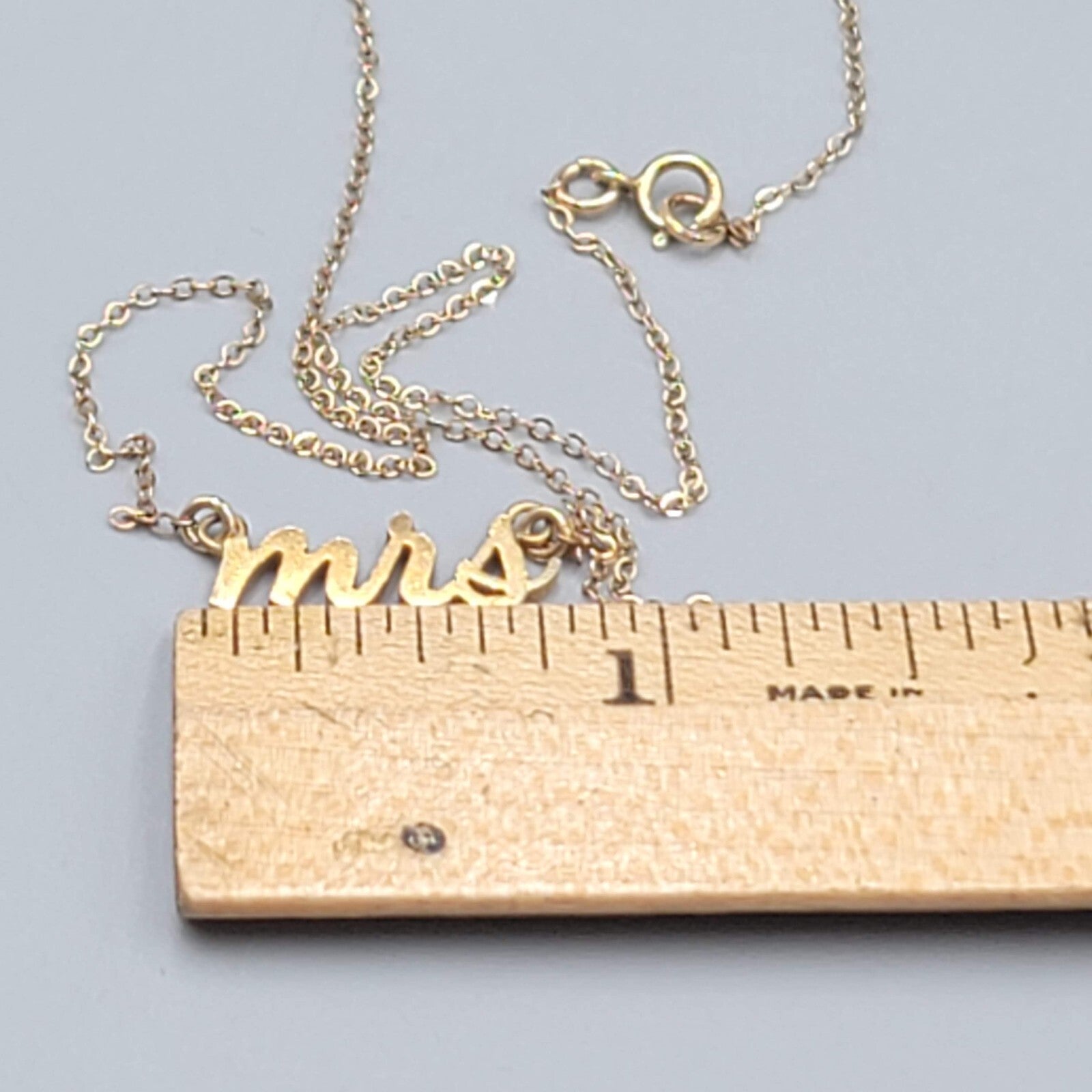 Gold Filled MRS Necklace Wedding Bride Engaged Fiancee 17" 925