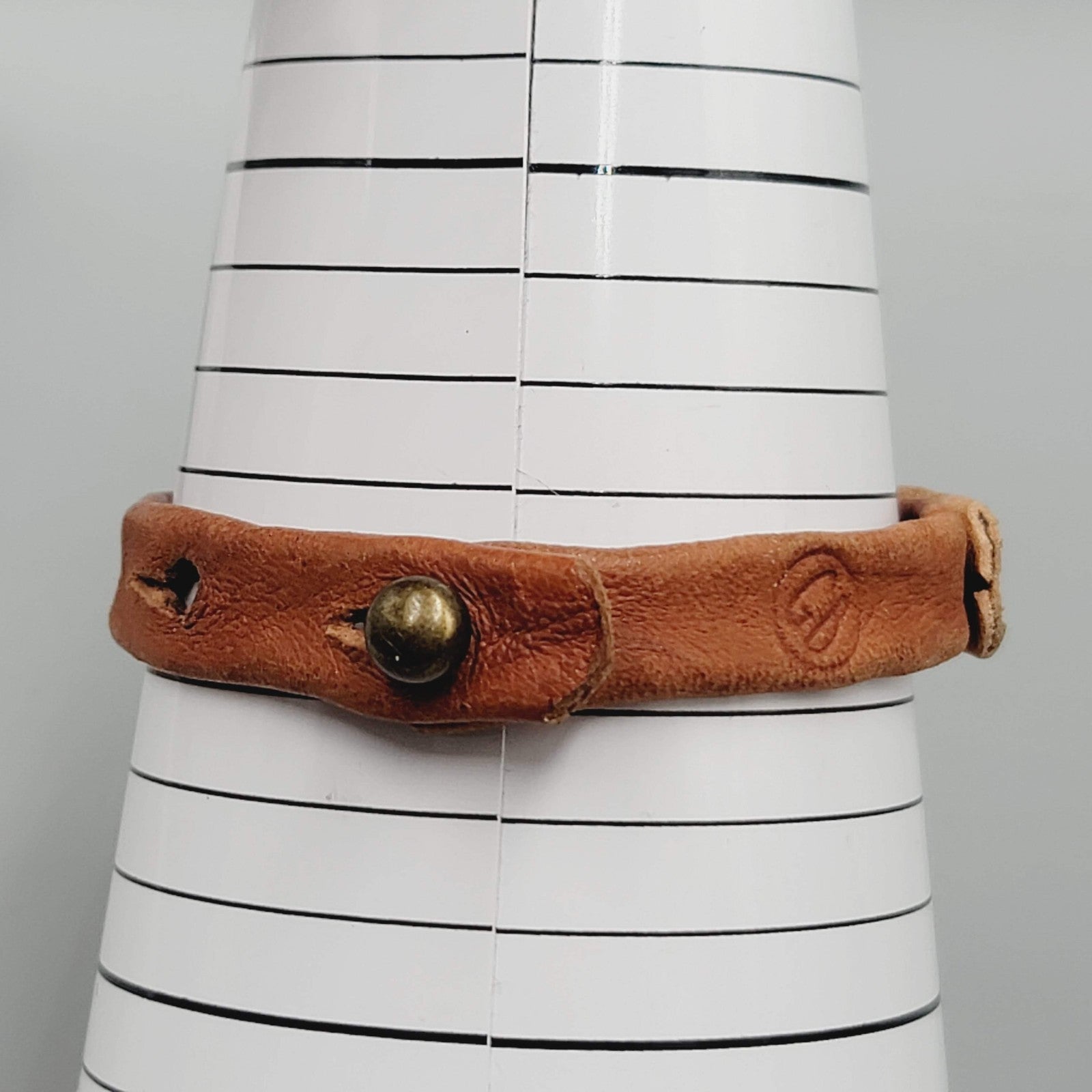 Handmade Leather Bracelet Adjustable Unisex Rustic Snap Closure Boho Jewelry Gif