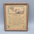 Vintage Ephemera Framed Wilbur Nesbit Birds Gold Bless You Prayer 6.5"x5.5"