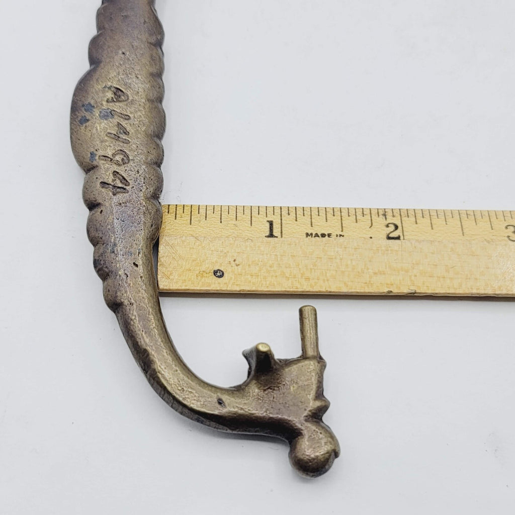 Vintage Single Brass Ornate Bail Pull for 4" Pull Handle Replacement BB