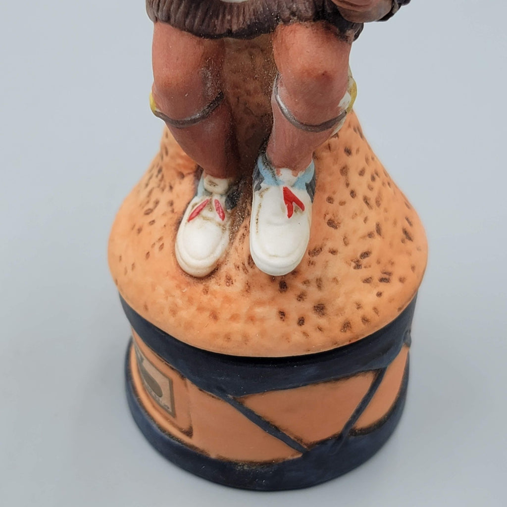 Vintage Ski Country Buffalo Dancer Mini 50ml Bourbon Whiskey Decanter 1980 6.5"