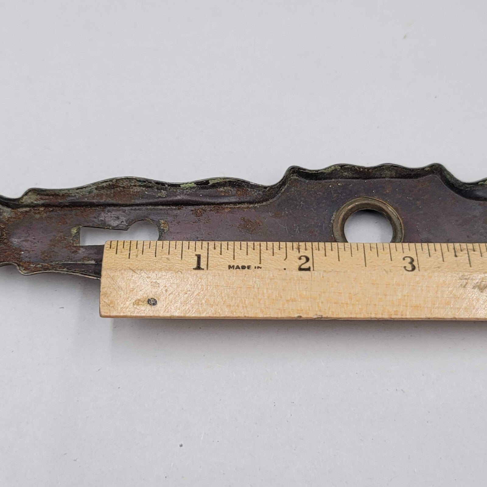 Vintage Doorknob Back Plate Skeleton Keyhole Salvage Hardware Steel