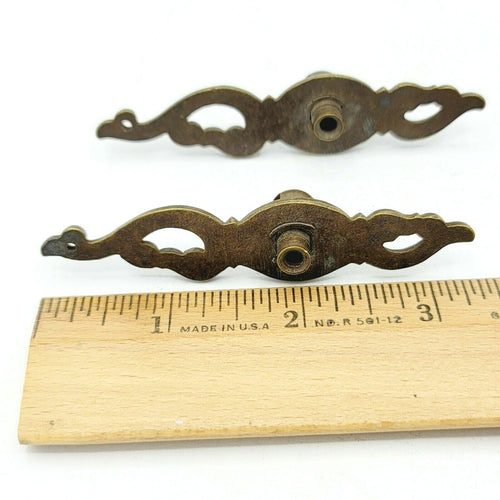 Brass Plate Drop Bail Pull Repair Lot of 2 Salvage Drawer Hardware Reclaimed