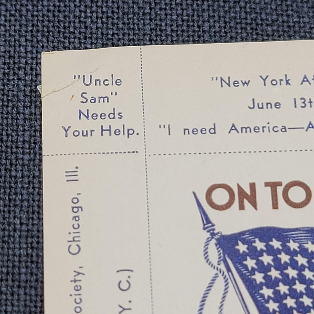 National Poster Stamp Soc. 1942 "On to Victory" Patriotic sheetlet