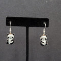 Panda Sterling Silver Pierced Earrings Enamel Dangle 3/4"