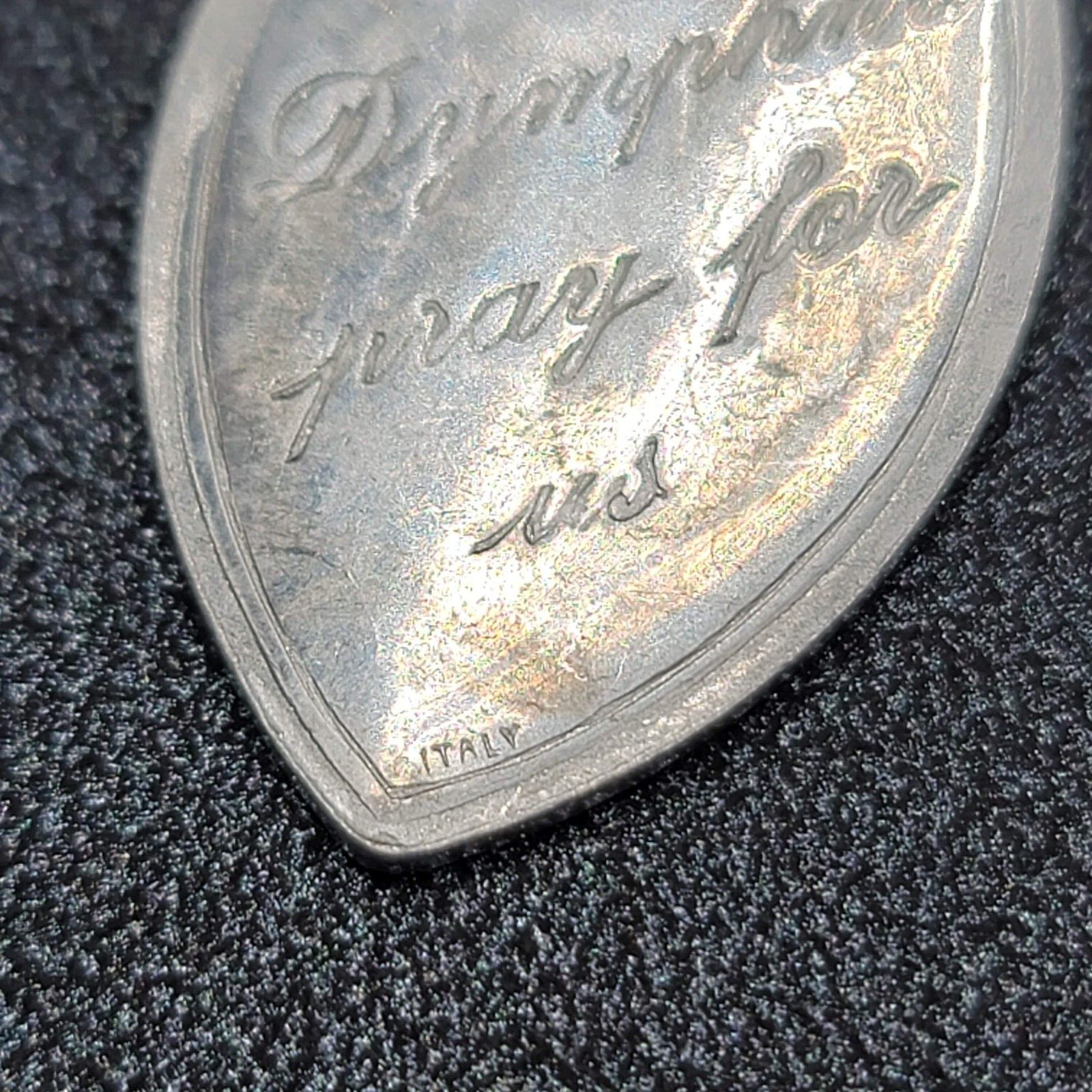Vintage St Dymphna Pray for Us Medal Italy 1960's Mental Health Silver tone 1.25