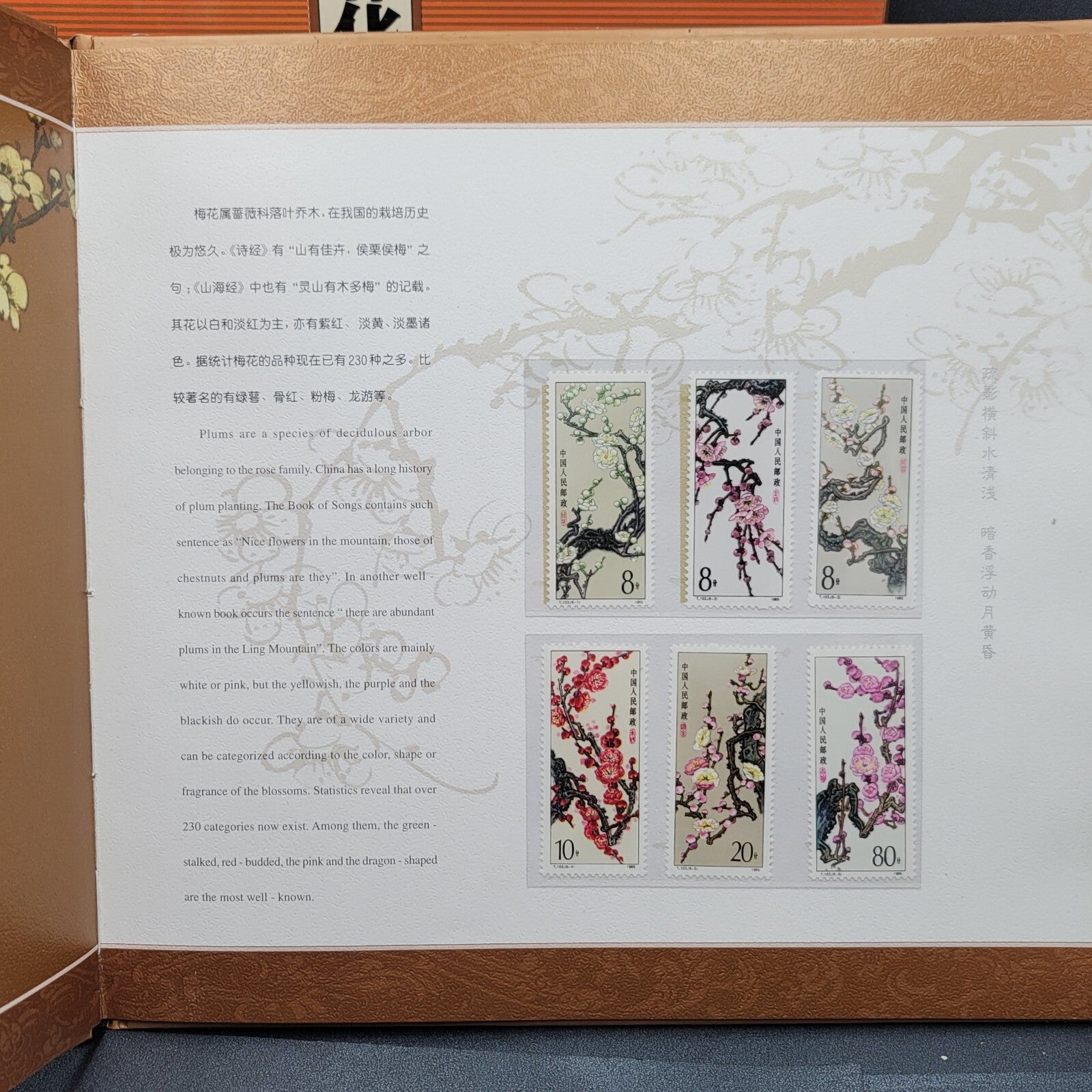 Vintage Commemorative Stamp Book Flowers 1995 China