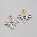 Pierced Earrings Gold tone Rhinestone Jackets ONLY 1"