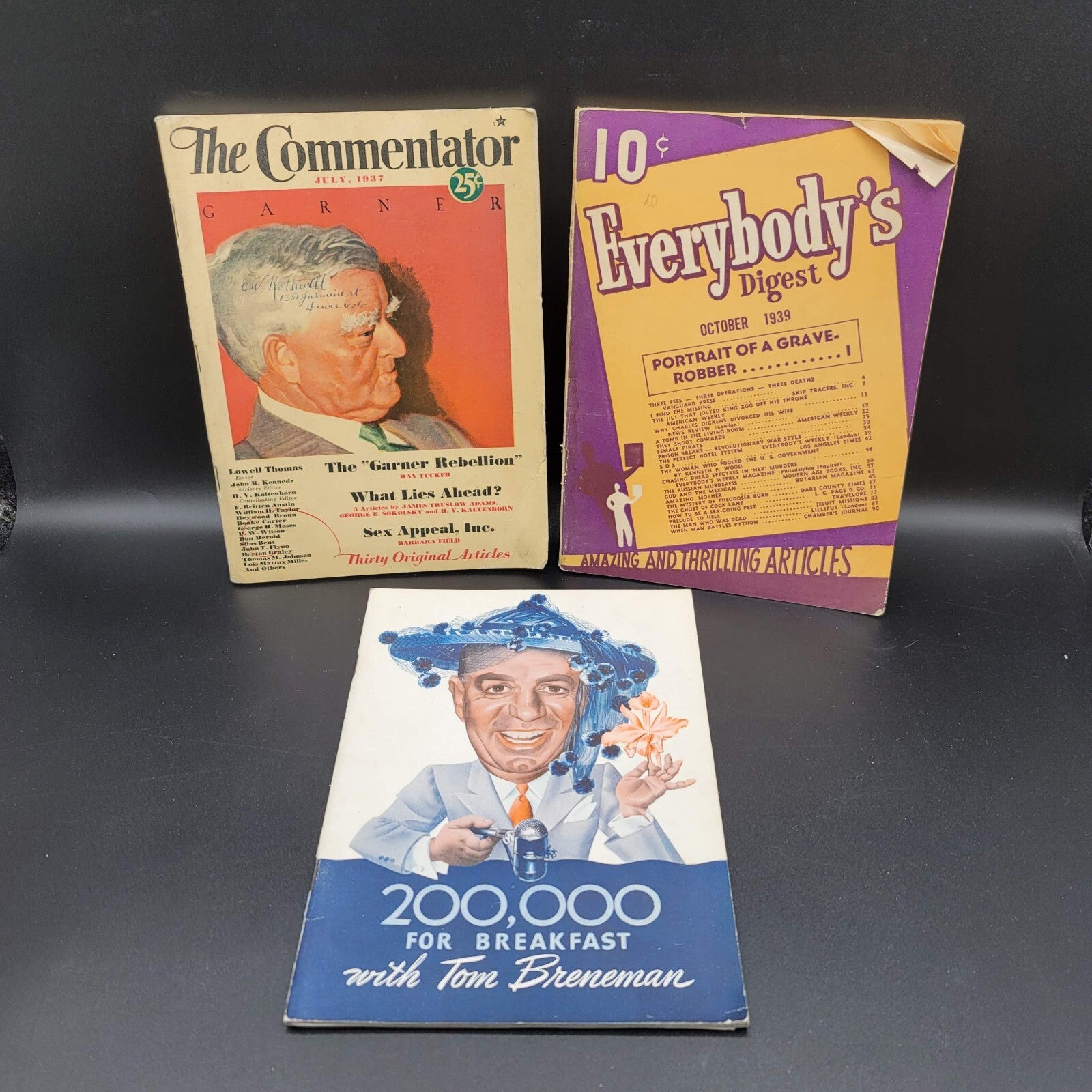 Vintage Magazines Breneman 1943 The Commentator July 1937 Everybodys Digest 1939