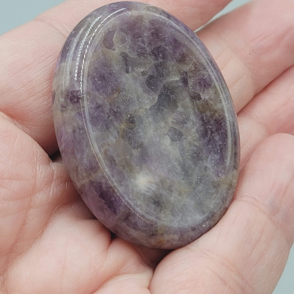 Lot of 4 Polished Palm Worry Stones Semi Precious Stones 1 3/4" x 1 3/8"
