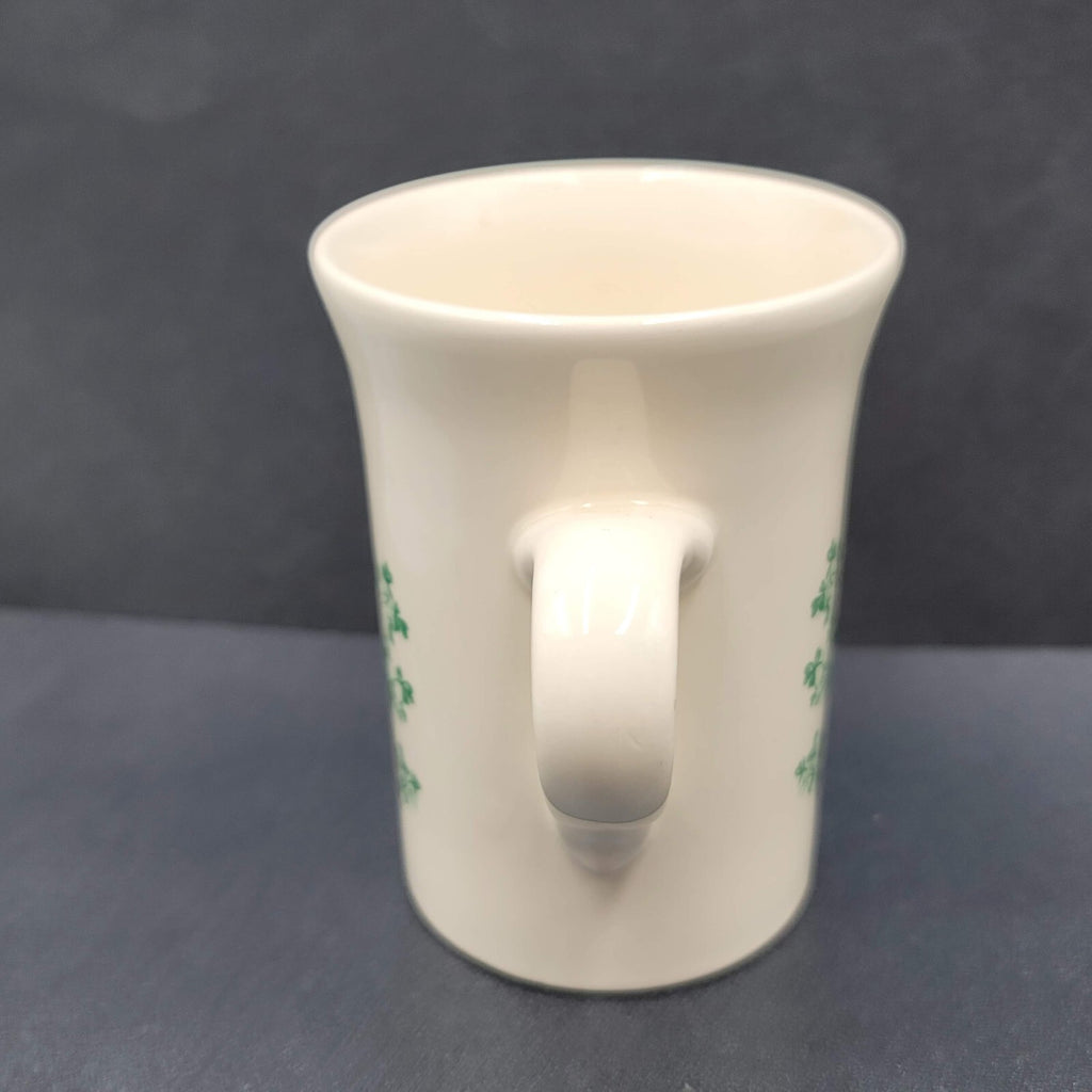 Vintage Carrigohoun Ireland Irish Wish Coffee Mug Tea Cup White Green Shamrocks