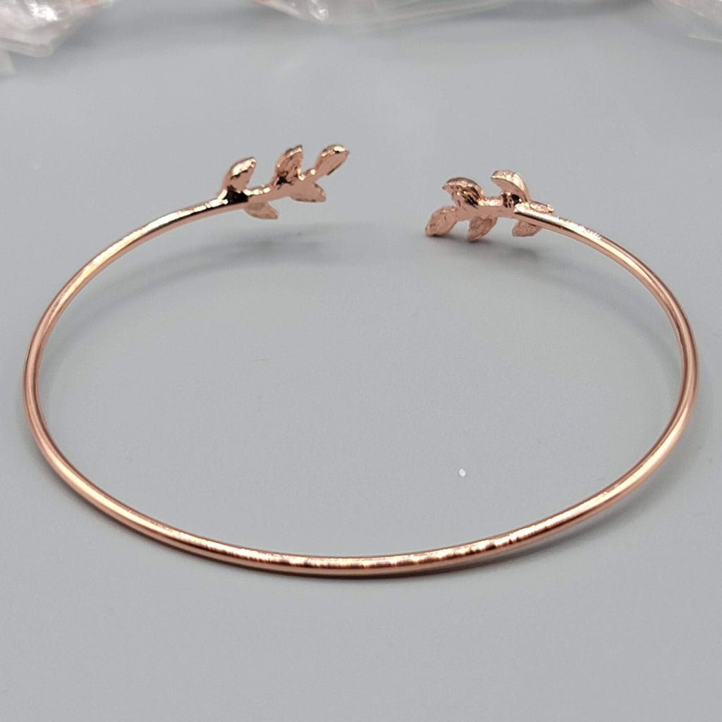 Lot of 6 NEW Rose Gold tone Bracelet  Lot Thin Cuff Leaf Design Bridesmaid Gift