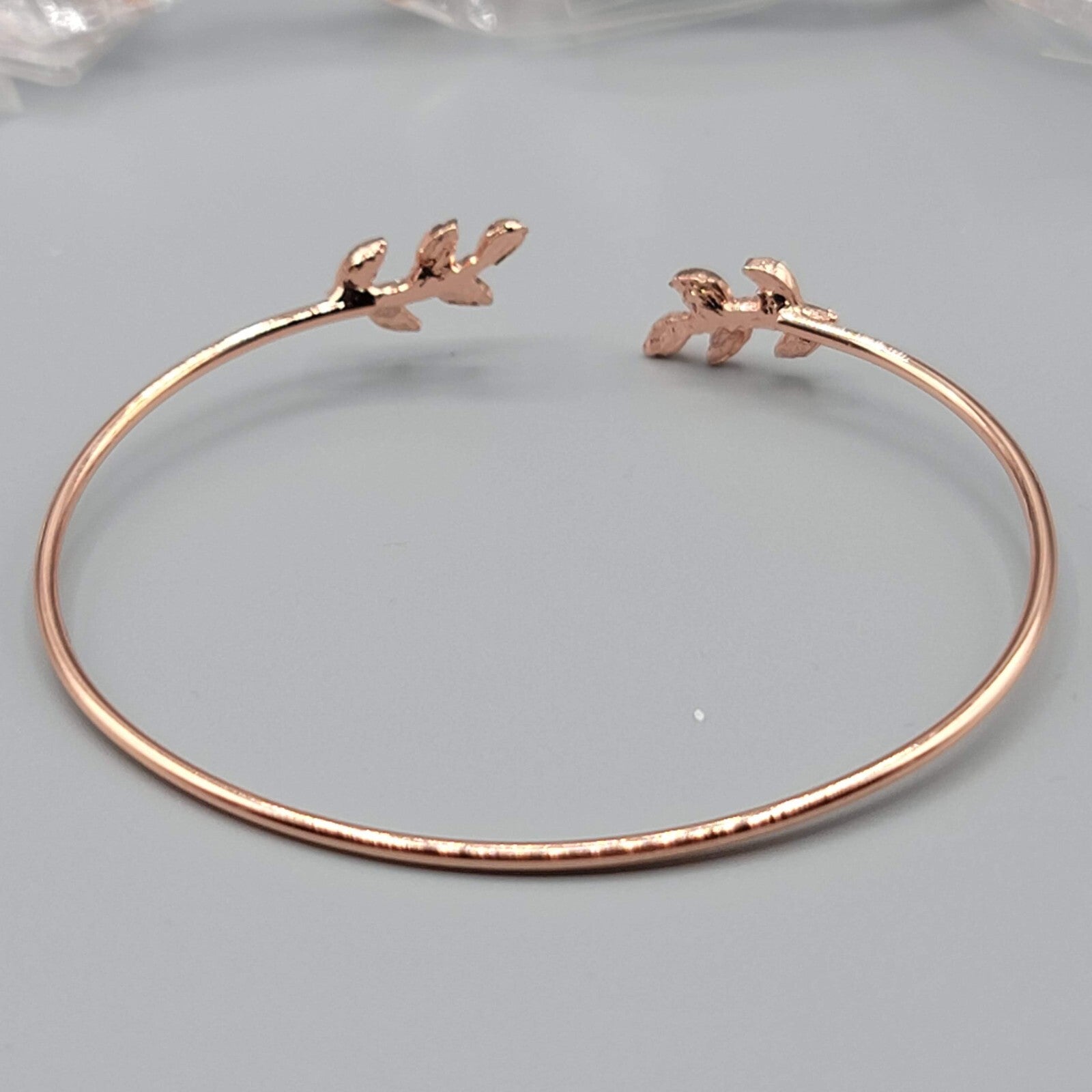 Lot of 6 NEW Rose Gold tone Bracelet  Lot Thin Cuff Leaf Design Bridesmaid Gift