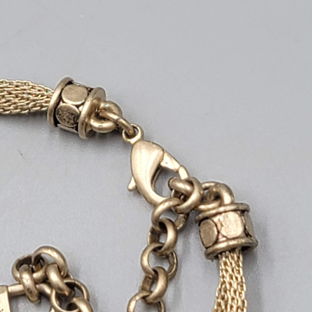 Vintage Ellen Tracy Mesh Chain Necklace Gold tone 18 in