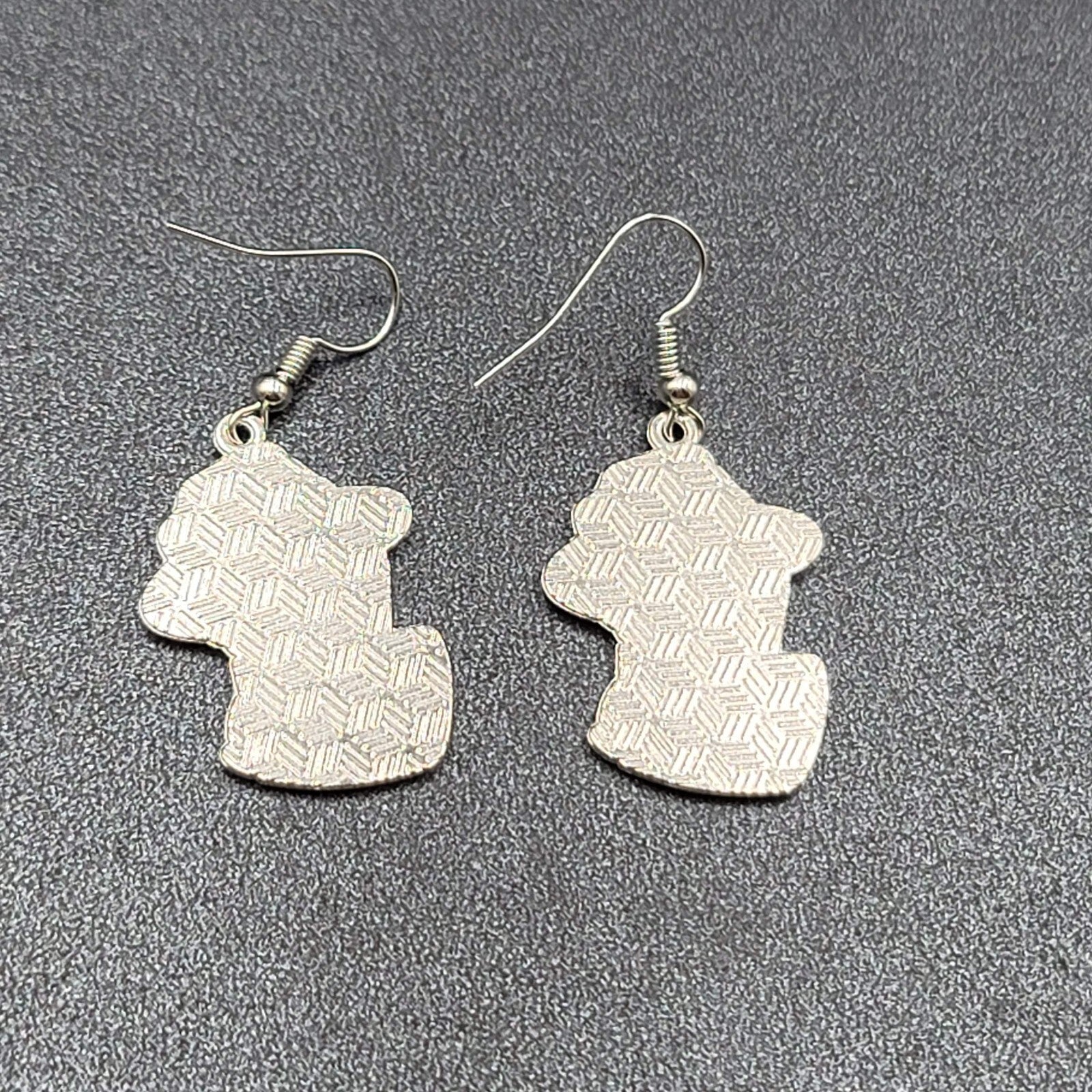Freddy Krueger Pierced Earrings Enamel Silver tone Horror Movie Dangle 1.25" FS