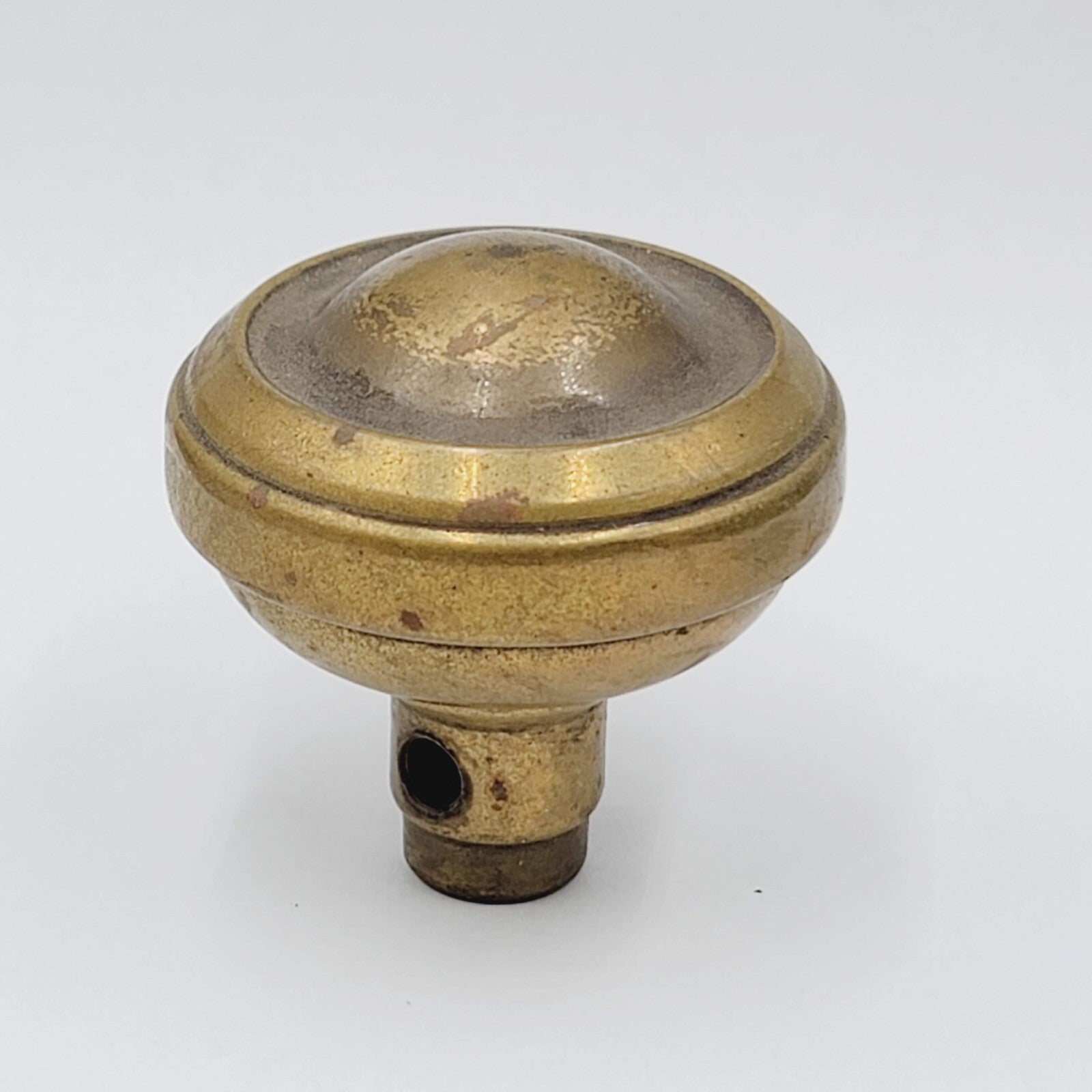 Vintage SINGLE Doorknob Salvage Door Hardware Gold color Indented Design 2.25"