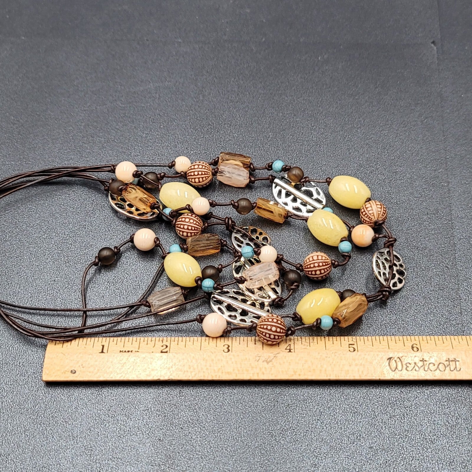 Premier Designs Del Monte Multi Strand Beaded Station Necklace 16"-20"