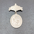 Vintage GUILD Large Badge Brooch Pin St Joseph Silver tone 3"