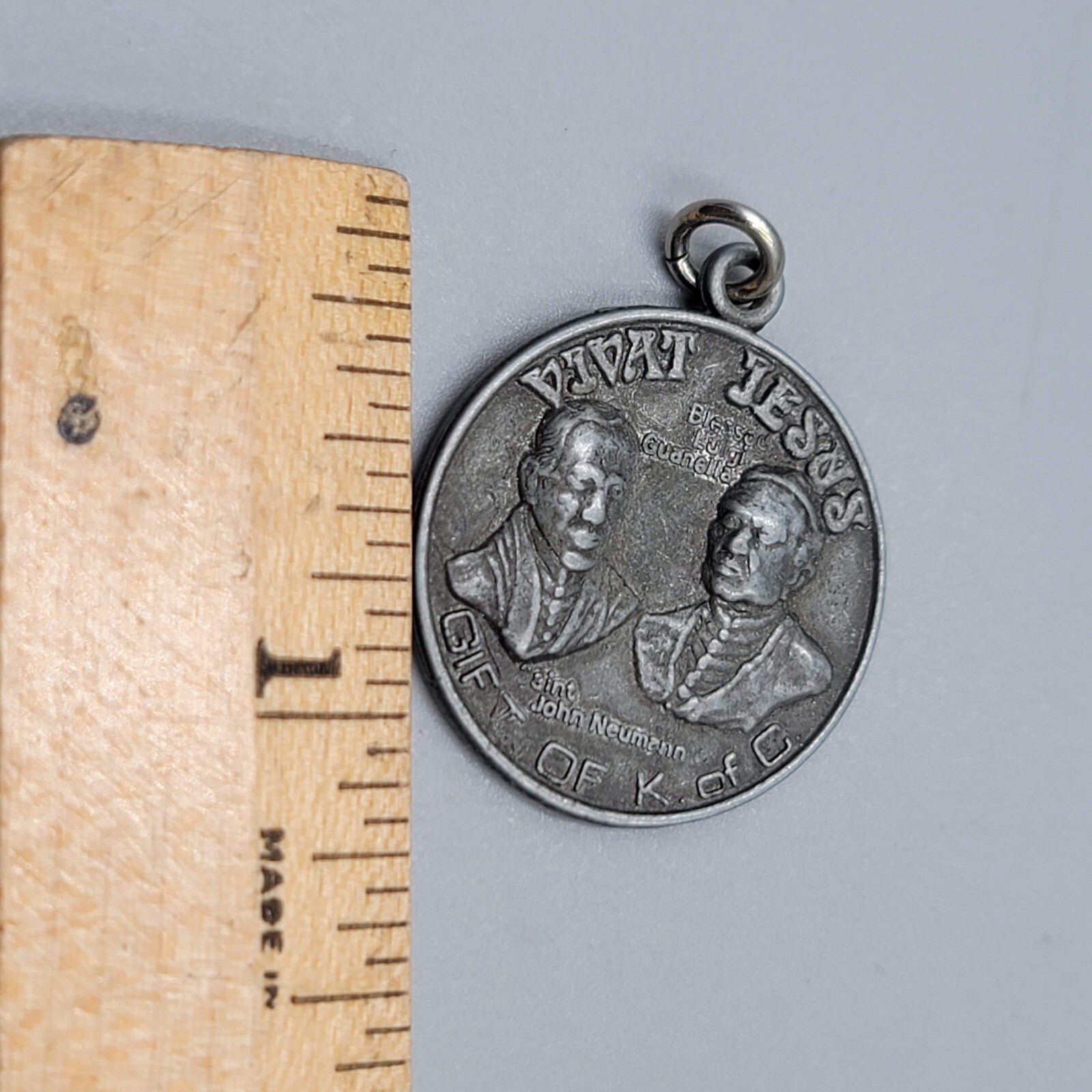 Vintage Catholic Medal Knights of Columbus Vivat Jesus Saint Neumann Cabrini Set