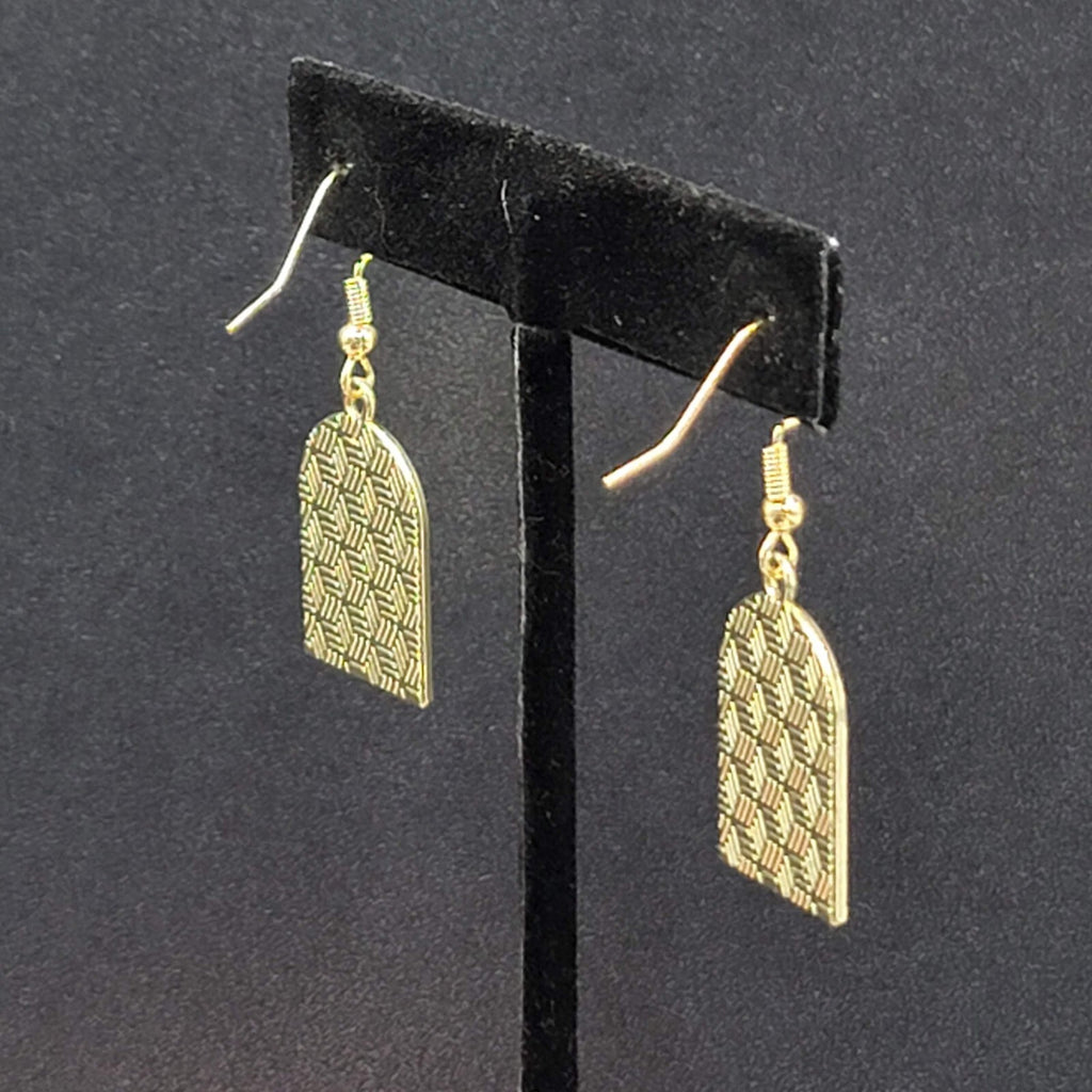 Pierced Earrings Gold tone Enamel Black Cat Happy Sun Flowers Dangle 1"