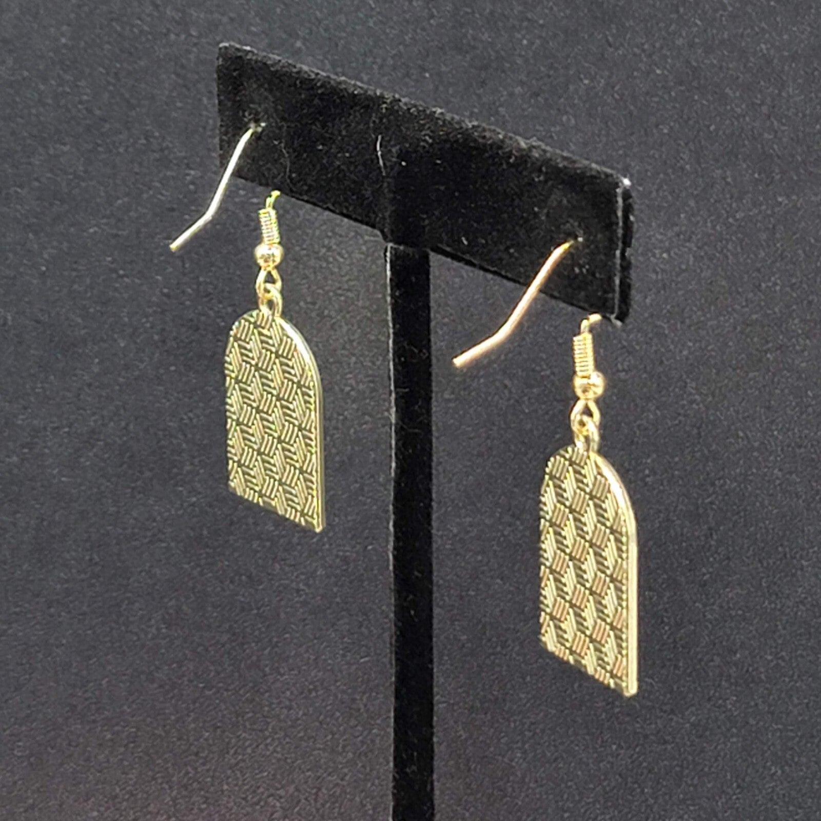 Pierced Earrings Gold tone Enamel Black Cat Happy Sun Flowers Dangle 1"