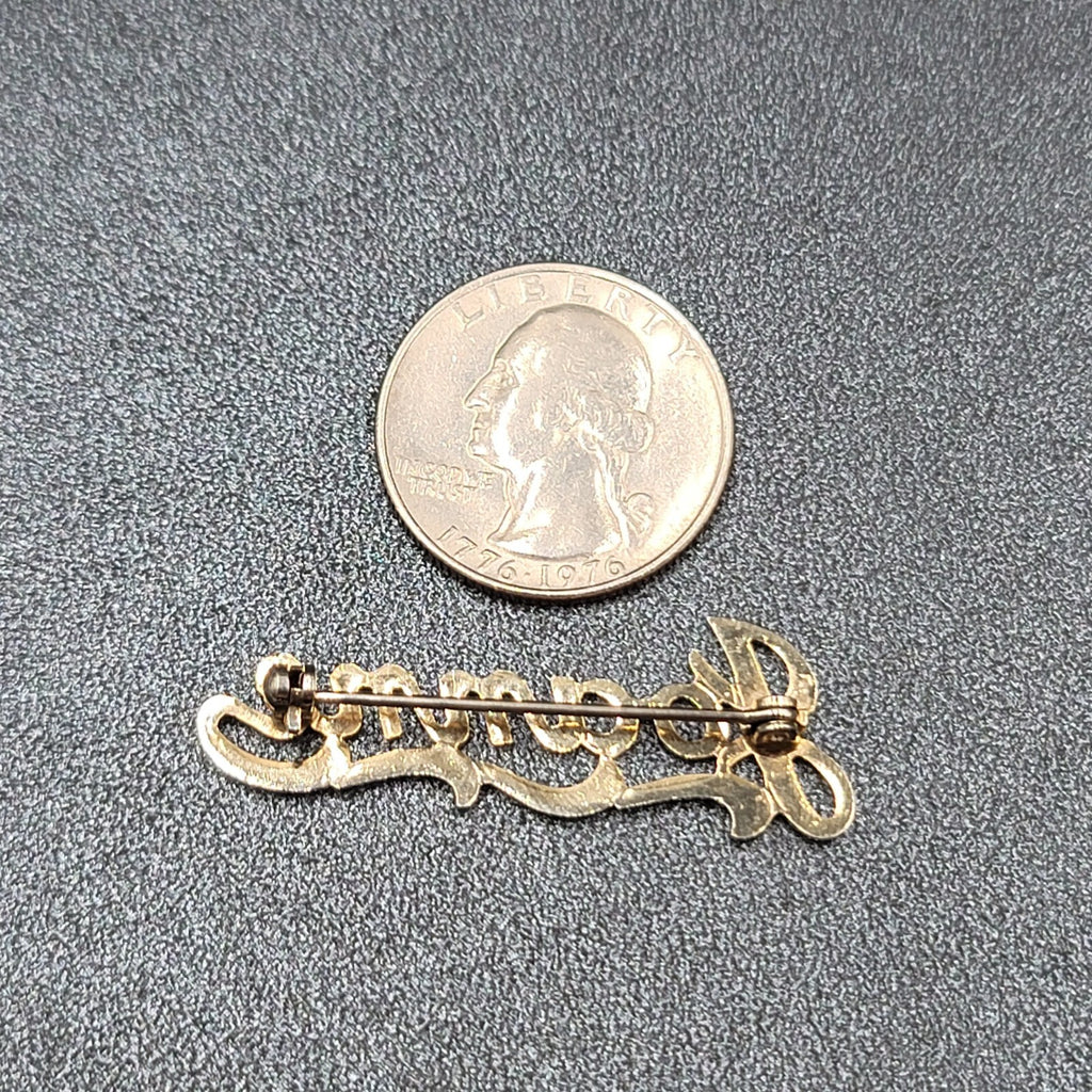 Vintage JOANNE Brooch Pin Name Estate Costume Jewelry 1.75"