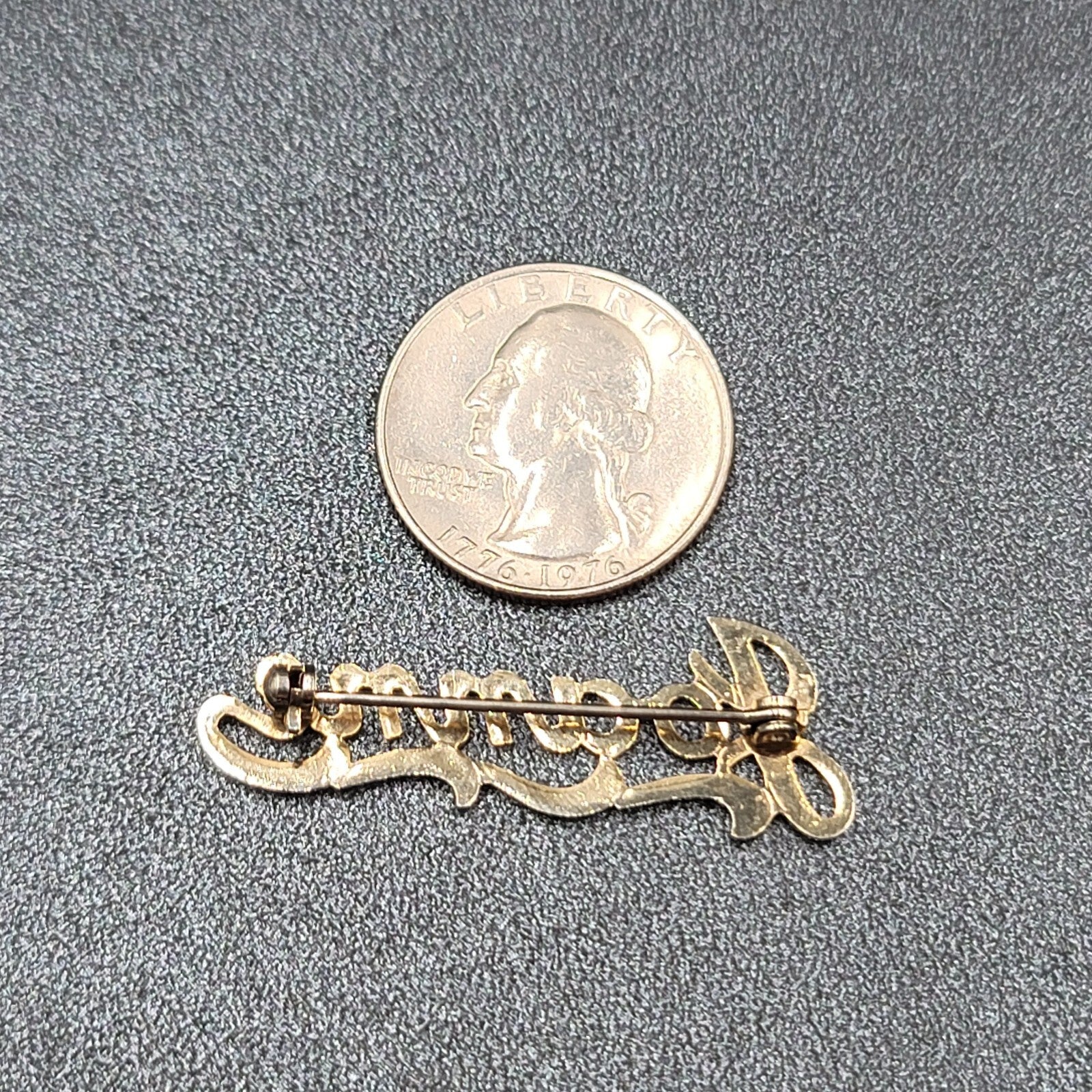 Vintage JOANNE Brooch Pin Name Estate Costume Jewelry 1.75"