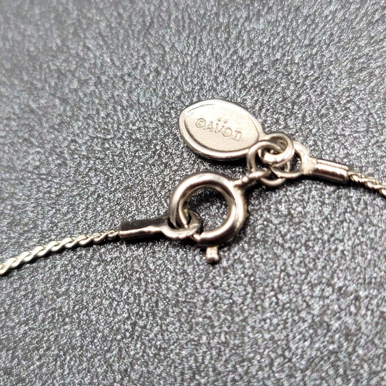 Vintage MONET Silver tone Chain Station Necklace 15" Small and Dainty