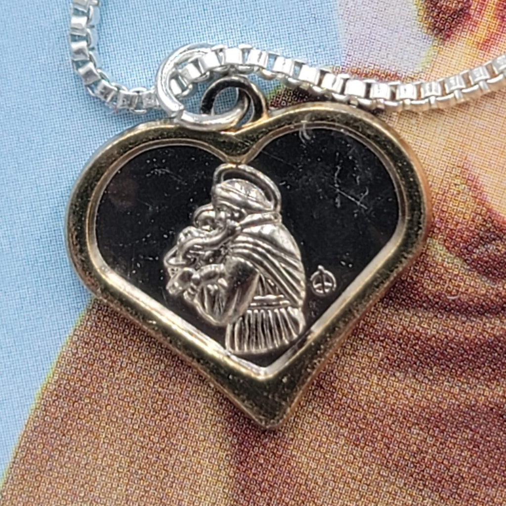 St Anthony Medal Necklace with Prayer Card Silver tone Lot of 5