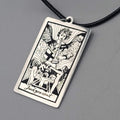 JUDGEMENT Tarot Card Pendant Necklace Major Arcana Silver tone Black Cord 18" Ad