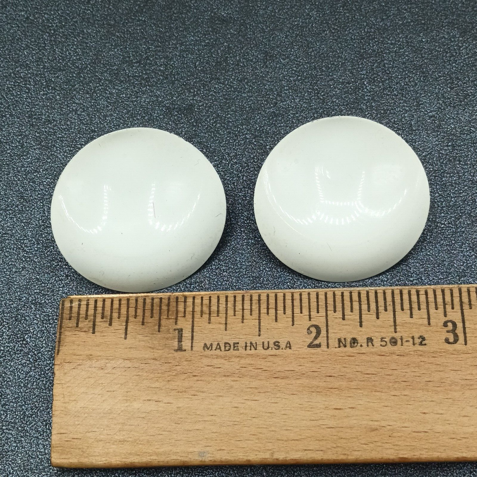 Vintage Pierced Earrings White Enamel Wavy Bent Metal Enamel Drop 1 1/4"