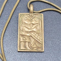 Freyr and Gerdr Sacred Marriage Brass Necklace 18" Snake Chain