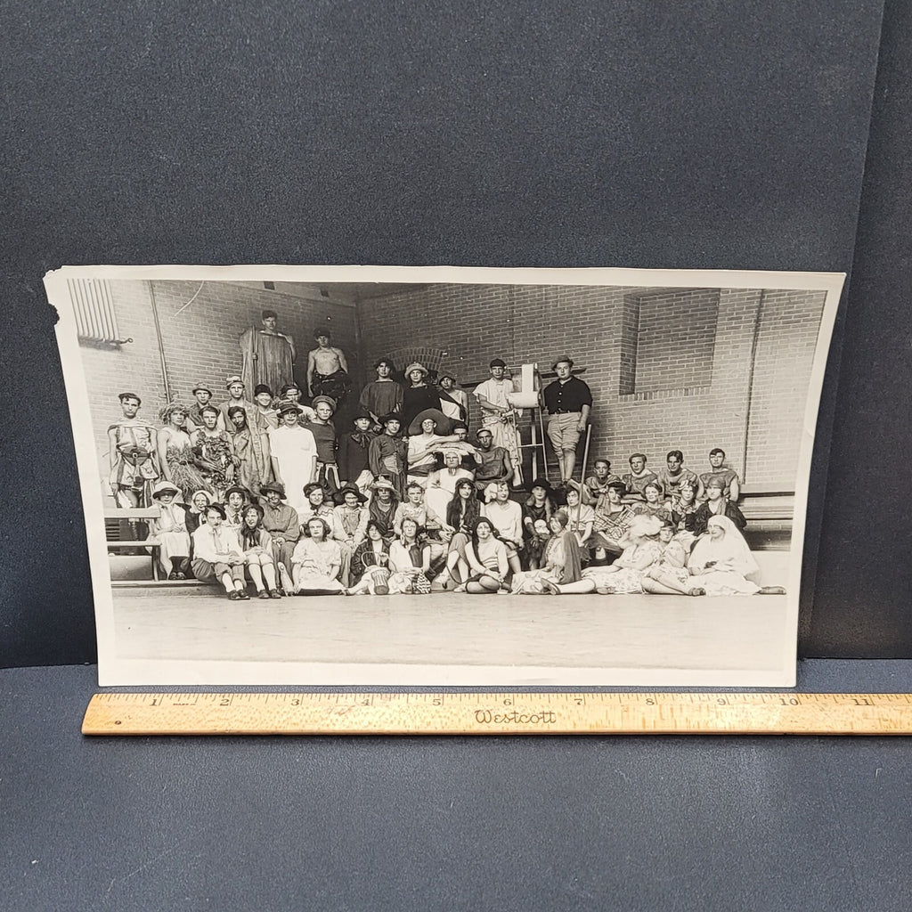 Rare Antique University Freshman Initiation Costume Black White Photo 10"x6.5"