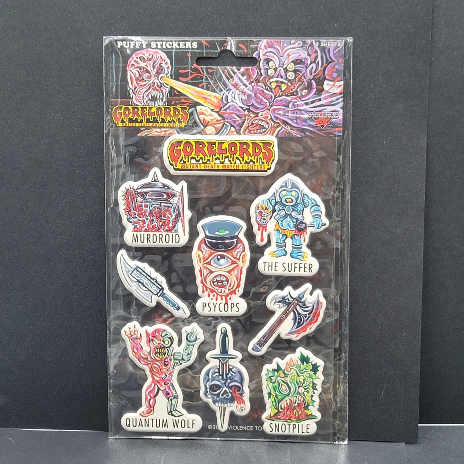 Vintage GORELORDS Mutant Death Match Fighters Puffy Stickers SEALED NOS