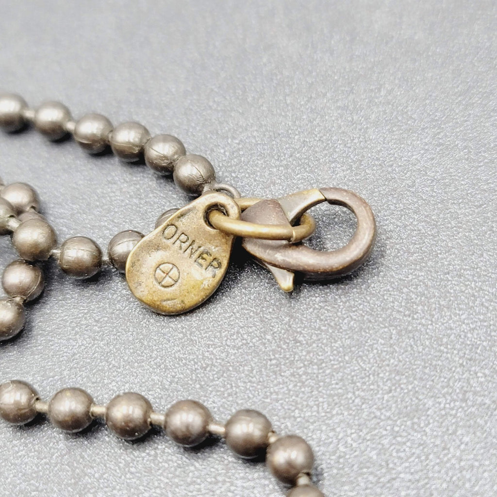 Orner Necklace Made in France Ball Chain Weaved Pendant Artisan Boho 17"