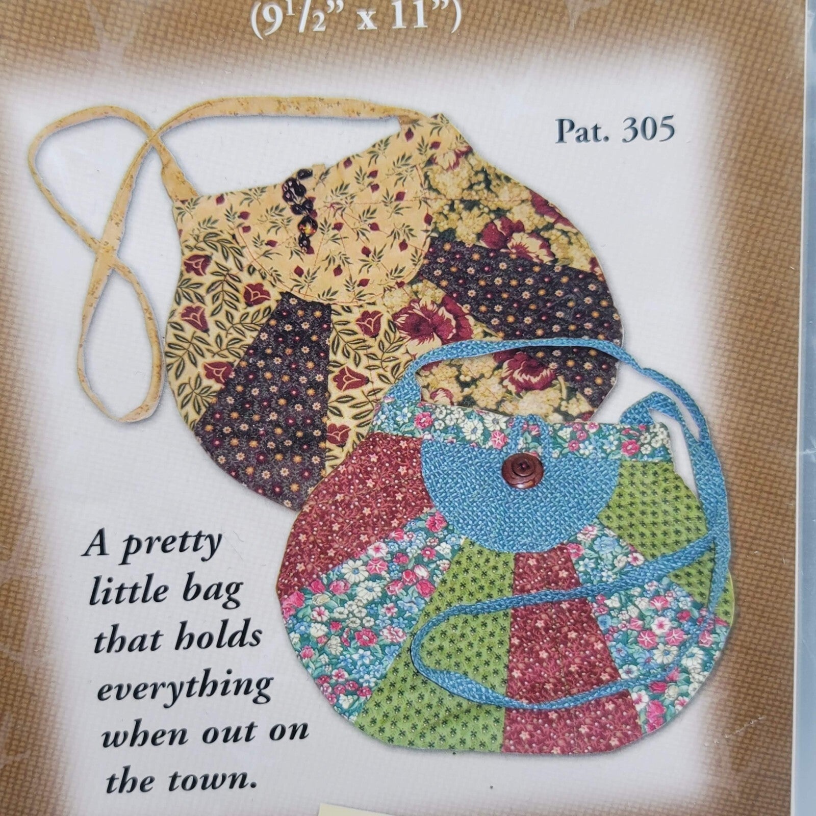 Girls Night Out Little Purse Bag Pattern 9 1/2" x 11" Turkey Track Designs #305