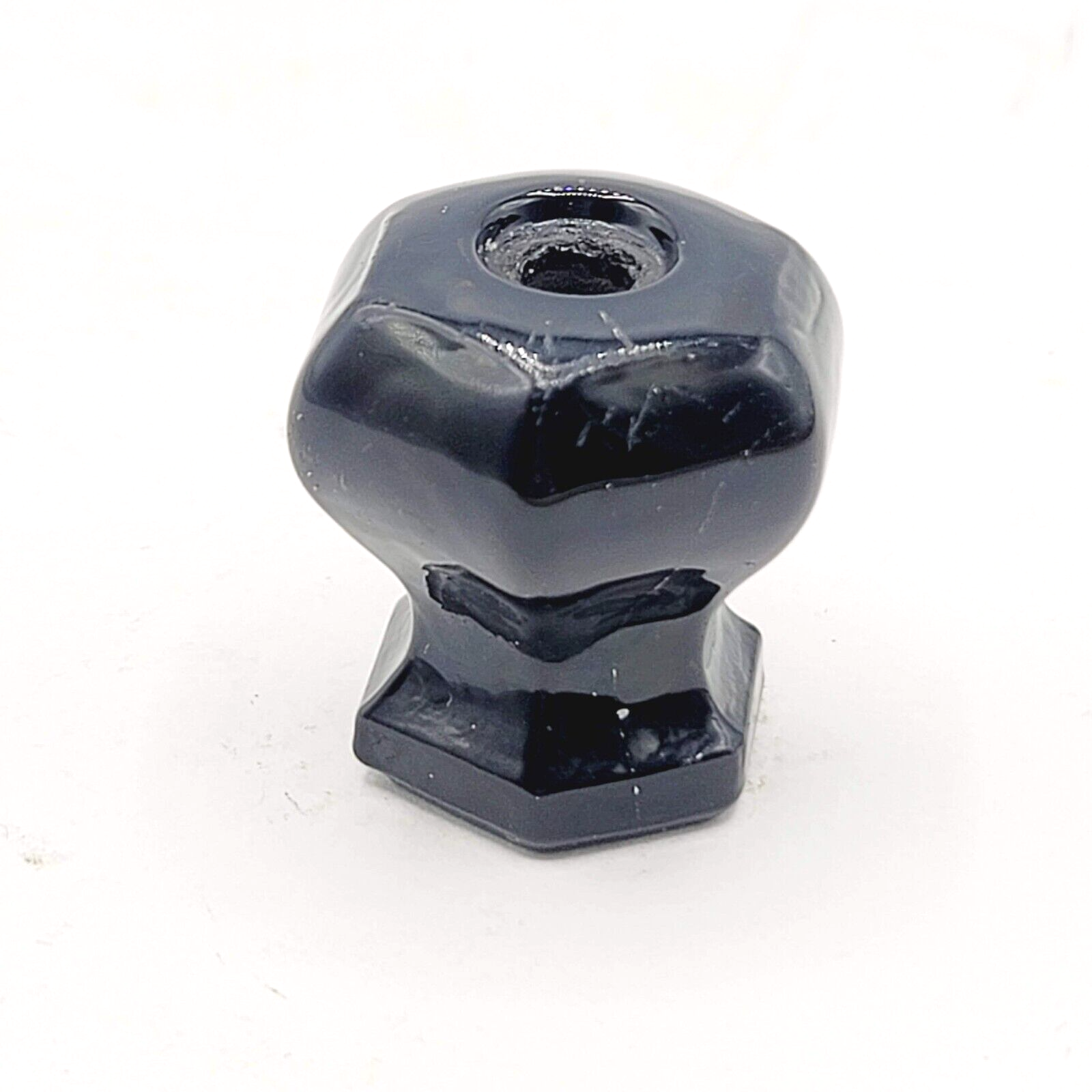 Vintage Black Glass Drawer Pulls SINGLE Reclaimed Salvaged Hardware