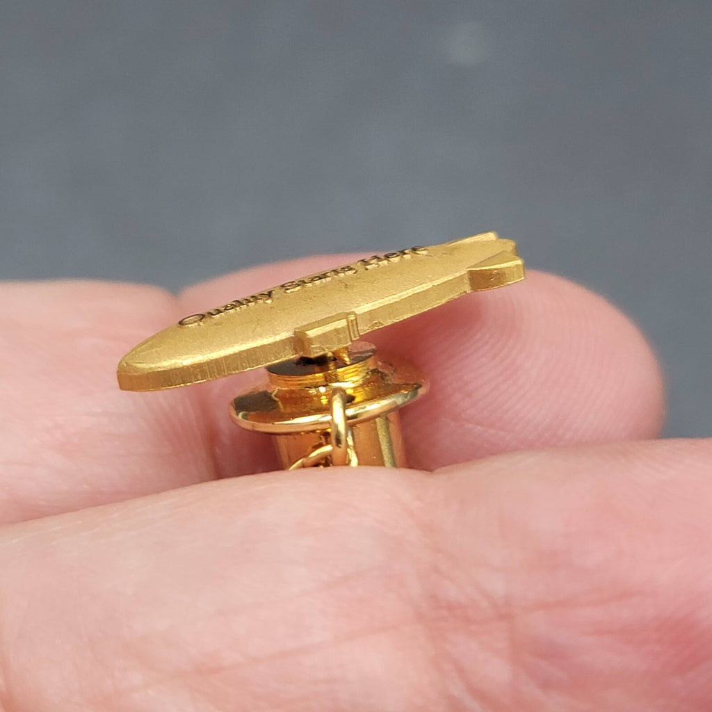 Goodyear Blimp Quality Starts Here Tie Pin Tack Gold Plated