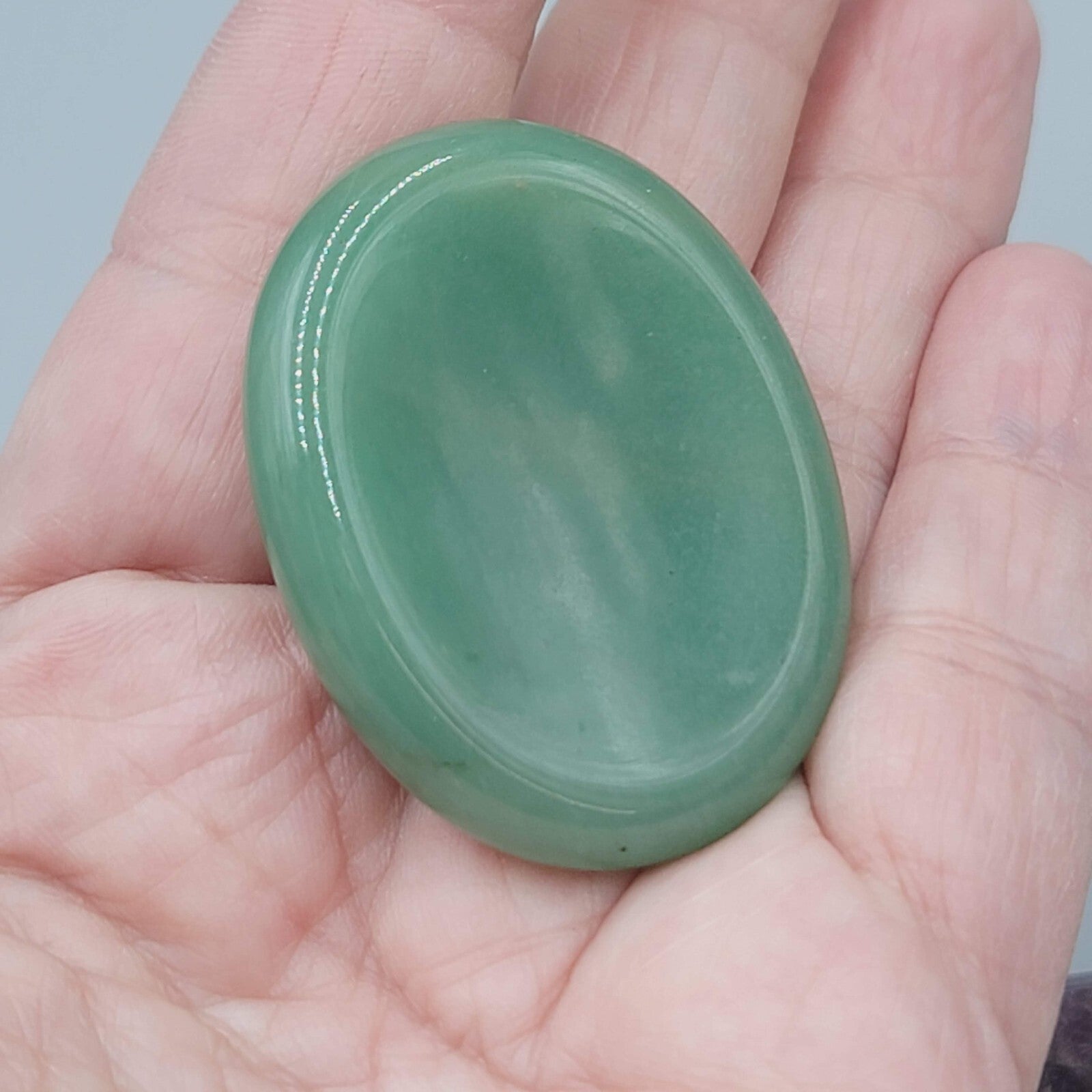 Lot of 4 Polished Palm Worry Stones Semi Precious Stones 1 3/4" x 1 3/8"